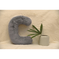 Indian Soft and Flexible Alphabet cushion ||  Alphie - Alphabet (C) in Light Grey Color - A Unique, Personalizable Alphabet cushion  Toy (Size: C)  Especially for Kids