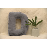 Indian Soft and Flexible Alphabet cushion ||  Alphie - Alphabet (D) in Light Grey Color - A Unique, Personalizable Alphabet cushion  Toy (Size: D)  Especially for Kids