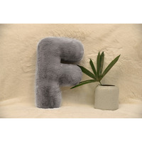 Indian Soft and Flexible Alphabet cushion ||  Alphie - Alphabet (F) in Light Grey Color - A Unique, Personalizable Alphabet cushion  Toy (Size: F)  Especially for Kids