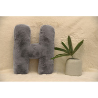Indian Soft and Flexible Alphabet cushion ||  Alphie - Alphabet (H) in Light Grey Color - A Unique, Personalizable Alphabet cushion  Toy (Size: H)  Especially for Kids