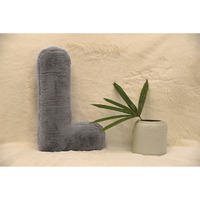 Indian Soft and Flexible Alphabet cushion ||  Alphie - Alphabet (L) in Light Grey Color - A Unique, Personalizable Alphabet cushion  Toy (Size: L)  Especially for Kids