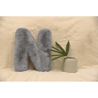 Indian Soft and Flexible Alphabet cushion ||  Alphie - Alphabet (N) in Light Grey Color - A Unique, Personalizable Alphabet cushion  Toy (Size: N)  Especially for Kids