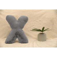 Indian Soft and Flexible Alphabet cushion ||  Alphie - Alphabet (X) in Light Grey Color - A Unique, Personalizable Alphabet cushion  Toy (Size: X)  Especially for Kids