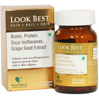 LookBest Hair, Nail & Skin (HNS) Multivitamin Tablets by HealthBest which helps to reduce dry skin , improve Hair Growth - 60 Tablets