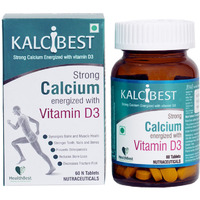 KalciBest Calcium + Vitamin D3 Tablets by HealthBest to Strengthen Bones , Energized Calcium Deposition , Joint Mobility , Strengthens Cartilage | 60 Tablets