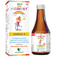 HealthBest Kidbest Omega 3 Syrup for Kids| Strengthens Immunity | supports brain function | 200ml