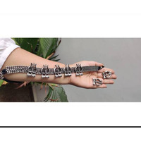 Ethnic Indian style Trishul oxidised choker set boho tribal choker statement necklace Temple design German Silver oxidized handmade jewelry