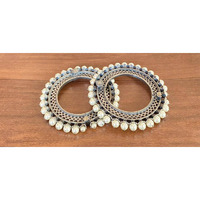 Oxidised Bangle Kada | Indian Oxidized Jewelry with pearl