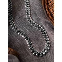 Oxidized necklace, Indian oxidised Silver look alike long necklace,necklace with floral designs