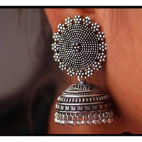 Jhumka Jhumki earrings, Indian oxidised earrings, long earrings, boho earrings,round chandelier earrings, Indian jhumka, traditional ethnic