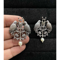 Oxidized Silver Bird Earrings / Indian Earrings / Indian Jewelry/ Statement Earrings/ German Silver Earrings/ Ethnic Studs/ Indian studs