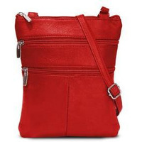 Fashionale Women  Leather Bag Multi-Pocket Crossbody  Red ||  Fully lined interior
