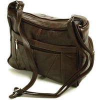 100% Soft Genuine lambskin Leather Bag (Brown)
