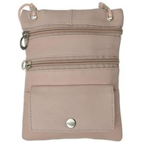 Handcrafted  Soft Genuine Leather 2-in-1 CrossBody Travel Bag (Beige)