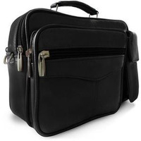 100% soft genuine leather Casual Crossbody  Leather Shoulder Bag (Black)