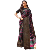 MAHATI Linen Silk Sarees with Stitched Blouse (Size: M)