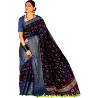 MAHATI Linen Silk Sarees with Stitched Blouse (Size: L)