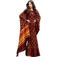 MAHATI Linen Silk Sarees with Stitched Blouse (Size: XL)