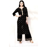 MAHATI Silk Foil Work Kurti Palazzo