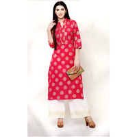 MAHATI Silk Foil Work Kurti Palazzo