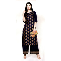 MAHATI Silk Foil Work Kurti Palazzo