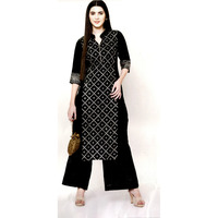 MAHATI Silk Foil Work Kurti Palazzo