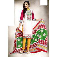 MAHATI White   cotton unstitched Salwar suits