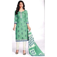 MAHATI Green   cotton unstitched Salwar suits