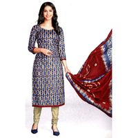 MAHATI Blue   cotton unstitched Salwar suits