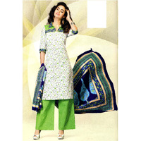 MAHATI White   cotton unstitched Salwar suits