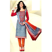 MAHATI Blue   cotton unstitched Salwar suits