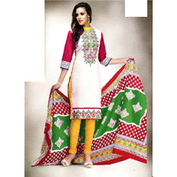 MAHATI White   cotton  Salwar suits (Size: S)