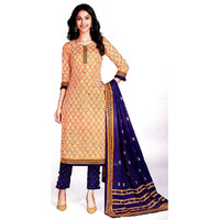 MAHATI Orange   cotton  Salwar suits (Size: S)
