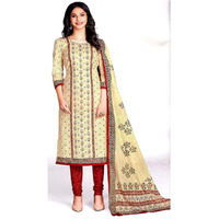 MAHATI Cream   cotton  Salwar suits (Size: S)