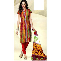 MAHATI Red   cotton  Salwar suits (Size: S)