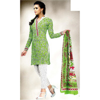 MAHATI Green   cotton  Salwar suits (Size: M)