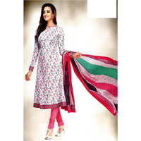 MAHATI White   cotton  Salwar suits (Size: M)