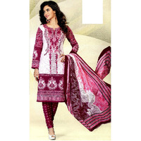 MAHATI White   cotton  Salwar suits (Size: M)