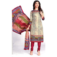 MAHATI Beige   cotton  Salwar suits (Size: L)