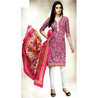 MAHATI Pink   cotton  Salwar suits (Size: XL)