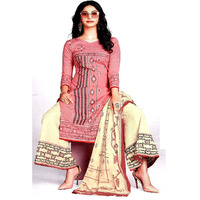 MAHATI Pink   cotton  Salwar suits (Size: XL)
