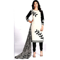 MAHATI White   cotton  Salwar suits (Size: XL)