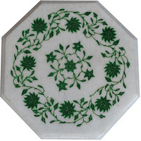 White Stone Inlay Table Tops