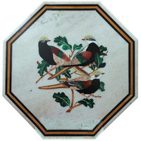 Special Marble Inlay Dining Table Design Table Top