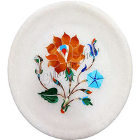 Pietra Dura Marble Inlaid Decorative Plates