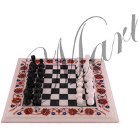 Square White Marble Onyx Chess Board