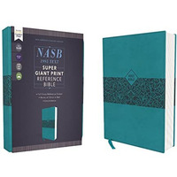NASB, Super Giant Print Reference Bible, Leathersoft, Teal, Red Letter, 1995 Tex [Leather / fine bindi]