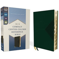 NIV, Compact Center-Column Reference Bible, Leathersoft, Green, Red Letter, Thum [Leather / fine bindi]