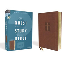 NIV, Quest Study Bible, Leathersoft, Brown, Comfort Print: The Only Q and A Stud [Leather / fine bindi]