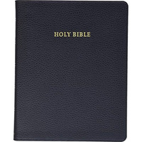 NKJV Aquila Wide Margin Reference Bible, Black Calf Split Leather, Red-letter Te [Leather / fine bindi]